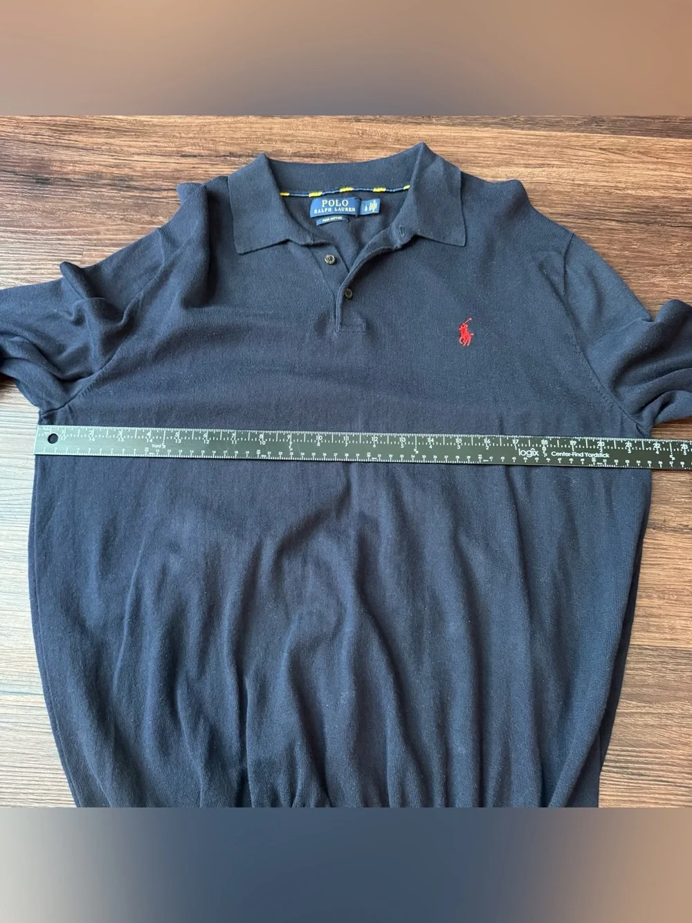 Polo Ralph Lauren Sweater Mens Large Navy Blue Pima Cotton Long Sleeve Pony